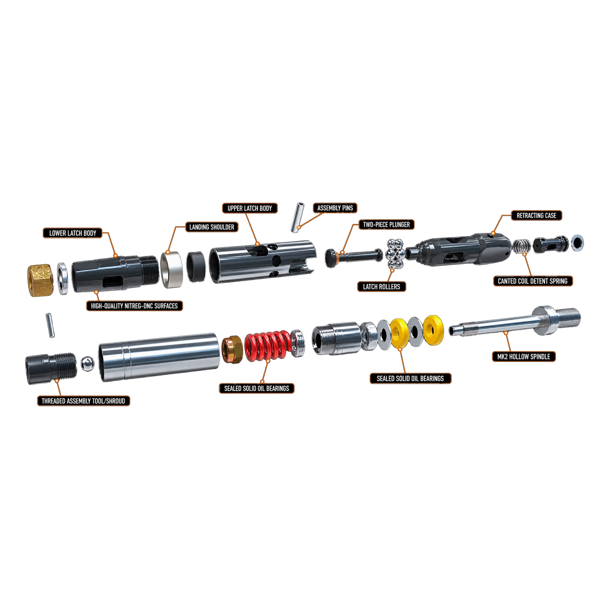Wireline Core Retrieval System — exploded assembly view